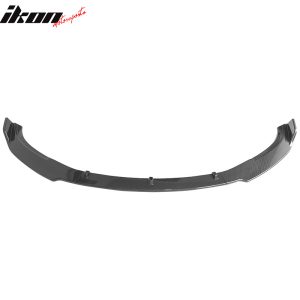Fits 17-23 Tesla Model 3 IKON Style Carbon Fiber Print Front Bumper Lip PP 3PCS - Image 3