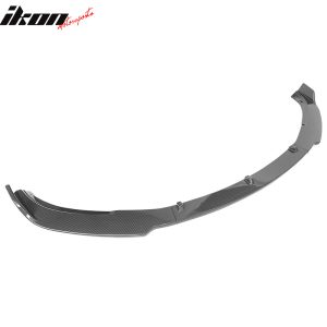 Fits 17-23 Tesla Model 3 IKON Style Carbon Fiber Print Front Bumper Lip PP 3PCS - Image 4