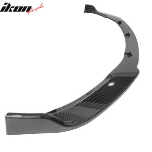 Fits 17-23 Tesla Model 3 IKON Style Carbon Fiber Print Front Bumper Lip PP 3PCS - Image 5