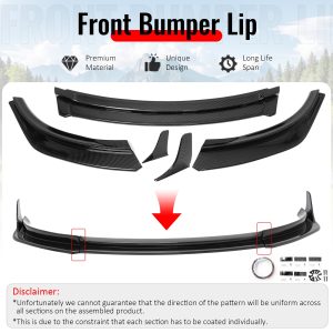 Fits 17-23 Tesla Model 3 IKON V4 Carbon Fiber Print Front Lip w/ V1 Winglets ABS - Image 3