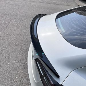 Fits 17-23 Tesla Model 3 V Style Gloss Black Rear Trunk Spoiler Tail Wing Lip - Image 3