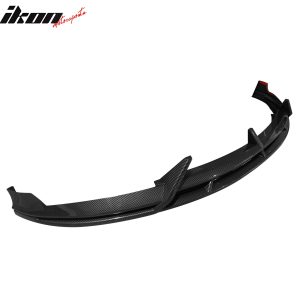 Fits 24-25 Tesla Model 3 IKON2 Style Front Bumper Lip Carbon Fiber Print PP 3PCS - Image 4