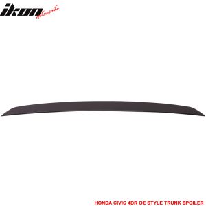 Fits 16-21 Honda Civic X 4Dr Sedan OE Style Rear Trunk Spoiler Lip ABS Unpainted - Image 3