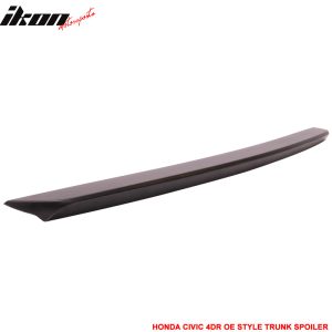 Fits 16-21 Honda Civic X 4Dr Sedan OE Style Rear Trunk Spoiler Lip ABS Unpainted - Image 4