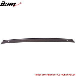 Fits 16-21 Honda Civic X 4Dr Sedan OE Style Rear Trunk Spoiler Lip ABS Unpainted - Image 5