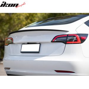 Fits 17-23 Tesla Model 3 OE Style Matte Carbon Fiber Rear Trunk Spoiler Wing - Image 3