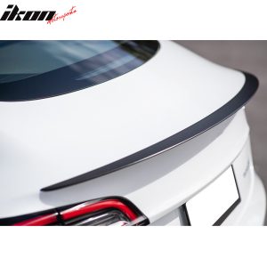 Fits 17-23 Tesla Model 3 OE Style Matte Carbon Fiber Rear Trunk Spoiler Wing - Image 4
