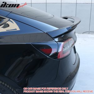 Fits 17-25 Tesla Model 3 Sport Style Carbon Fiber Print Rear Trunk Spoiler ABS - Image 3