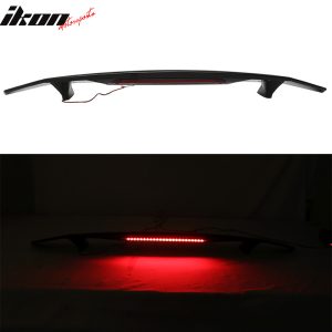 Fits 16-21 Honda Civic Sedan LED 3RD Brake Light Trunk Spoiler Gloss Black ABS - Image 4
