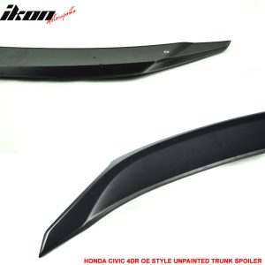 Fits 16-21 Honda Civic X 10th Sedan OE Style Flush Mount Trunk Spoiler Unpainted - Image 5