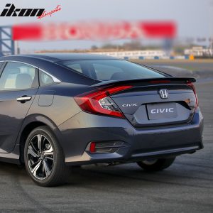 Fits 16-21 Honda Civic Sedan JDM RS Style Rear Trunk Spoiler Painted #B607M Blue - Image 3