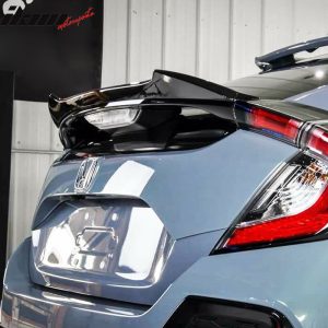 Fits 17-21 Honda Civic 5Dr Hatchback V Style Trunk Spoiler Painted #NH731P Black - Image 4