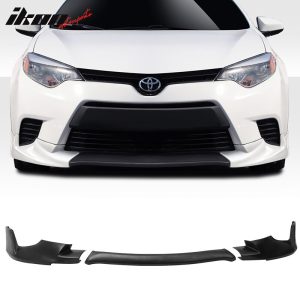 Fits 14-16 Toyota Corolla Base L LE Sport Style 3PCS Front Bumper Lip Spoiler PU - Image 1