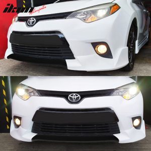 Fits 14-16 Toyota Corolla Base L LE Sport Style 3PCS Front Bumper Lip Spoiler PU - Image 2
