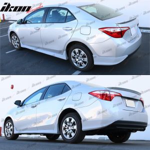 Fits 14-19 Toyota Corolla Rear Bumper Lip Corner Apron Unpainted Black PU - 2PCS - Image 3