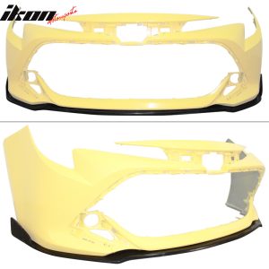 Fits 19-22 Toyota Corolla Hatchback TS Style 3PCS Front Bumper Lip Spoiler PU - Image 2