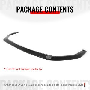 For 23-24 Toyota GR Corolla AS Style 3PC Front Bumper Lip Spoiler Gloss Black PP - Image 5