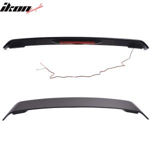 Fits 09-13 Toyota Corolla Rear Trunk Spoiler Wing W/LED Light Unpainted Black - Image 3