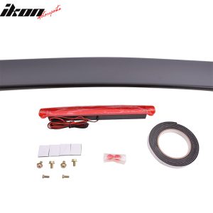 Fits 09-13 Toyota Corolla Rear Trunk Spoiler Wing W/LED Light Unpainted Black - Image 5