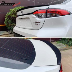 Fits 20-25 Toyota Corolla Sedan IKON Style Rear Trunk Spoiler Wing - Matte Black - Image 3