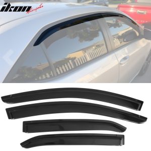 Fits 14-19 Toyota Corolla Sedan Acrylic Window Visors Wind Deflector 4Pc Set - Image 1