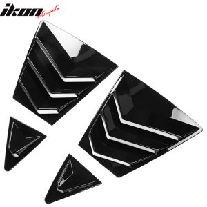 Fits 20-24 Toyota Corolla Sedan 4PCS Side Window Louvers Scoop ABS Gloss Black - Image 3