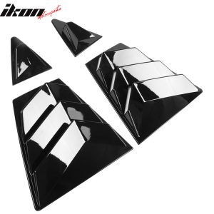 Fits 20-24 Toyota Corolla Sedan 4PCS Side Window Louvers Scoop ABS Gloss Black - Image 5