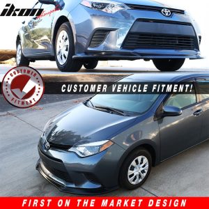 Fits 14-16 Toyota Corolla L LE GT Style Front Bumper Lip Spoiler Unpainted PU - Image 4