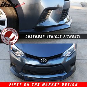 Fits 14-16 Toyota Corolla L LE GT Style Front Bumper Lip Spoiler Unpainted PU - Image 5