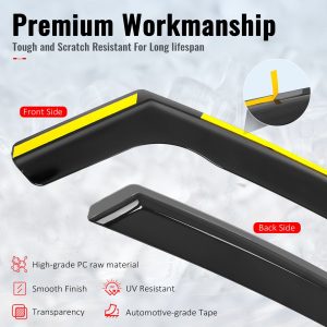 Fits 20-26 Toyota Corolla Sedan In-Channel Window Visors Guards Deflectors PC - Image 3