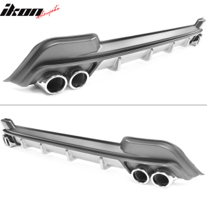 Fits 20-22 Toyota Corolla Matte Black Rear Bumper Diffuser&Silve<wbr />r Lower Trim&Tip - Image 3