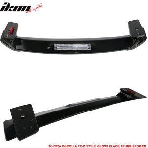 Fits 09-13 Toyota Corolla Sportivo Trunk Spoiler Wing Gloss Black ABS - Image 3