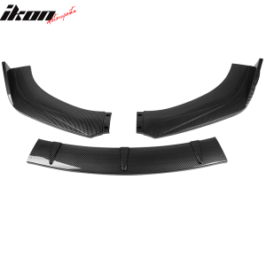 Fits 11-21 Volkswagen Jetta Front Bumper Lip Spoiler 3PC PP Carbon Fiber Print - Image 3