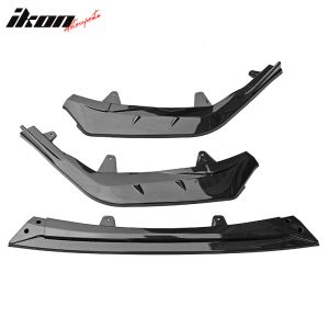 Fits 20-24 Toyota Corolla SE XSE 4D IKON Carbon Fiber Print 3PC Front Bumper Lip - Image 5