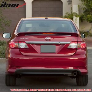 Fits 09-13 Toyota Corolla Rear Trunk Spoiler Wing W/LED Light Painted #209 Black - Image 3