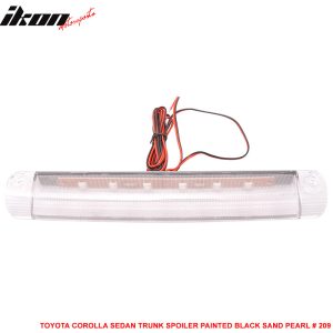 Fits 09-13 Toyota Corolla Rear Trunk Spoiler Wing W/LED Light Painted #209 Black - Image 5