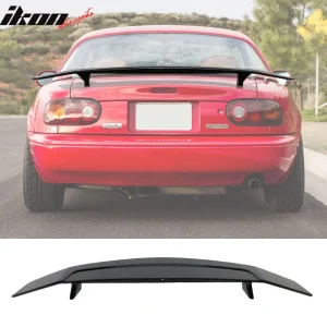 Fits 90-97 Mazda Miata Rear Trunk Spoiler Wing Deck Lid Tail Trim Gloss Black - Image 6
