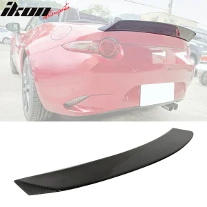 Fits 16-25 Mazda MX-5 Miata 4th V Style Rear Trunk Spoiler Wing Carbon Fiber CF - Image 6