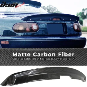 Fits 90-97 Mazda Miata MX5 MK1 KG Style Trunk Spoiler Wing - Matte Carbon Fiber - Image 6