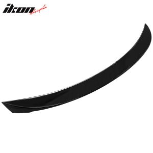 Fits 14-24 Infiniti Q50 AS Style Rear Trunk Spoiler Wing Lip Gloss Black ABS - Image 2