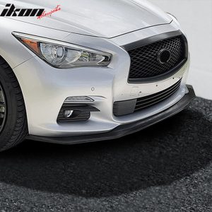 Fits 14-17 Infiniti Q50 IKON V6 Style Front Bumper Lip Spoiler Unpainted PU Kit - Image 3