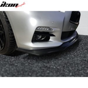Fits 14-17 Infiniti Q50 IKON V6 Style Front Bumper Lip Spoiler Unpainted PU Kit - Image 5