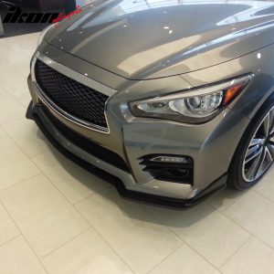 Fits 14-17 Infiniti Q50 Q50S Sport Front Bumper Lip Air Dam Chin Spoiler PU 1PC - Image 3