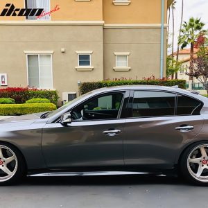 Fits 14-23 Infiniti Q50 Unpainted T Style Side Skirts Extension Rocker Panel ABS - Image 4