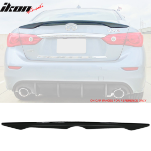 Fits 14-24 INFINITI Q50 OE Style Rear Trunk Spoiler Wing Lip Painted #KH3 Black - Image 1