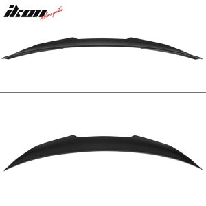 Fits 14-24 Infiniti Q50 PSM Style Rear Trunk Spoiler Wing Lip ABS Matte Black - Image 4