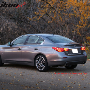 Fits 14-24 INFINITI Q50 OE Style Rear Trunk Spoiler Wing Lip Painted #KH3 Black - Image 2