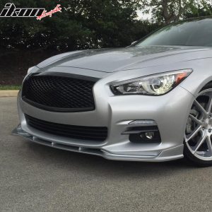 Fits 14-17 Infiniti Q50 Base Model T Style Front Bumper Lip Spoiler Unpainted PU - Image 5