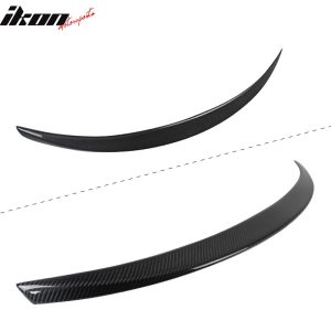 Fits 14-24 Infiniti Q50 IKON Style Rear Trunk Spoiler Wing Matte Carbon Fiber CF - Image 4