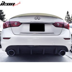 Fits 14-24 Infiniti Q50 ER Eau Rouge Style Rear Trunk Spoiler Wing Lip Unpainted - Image 2